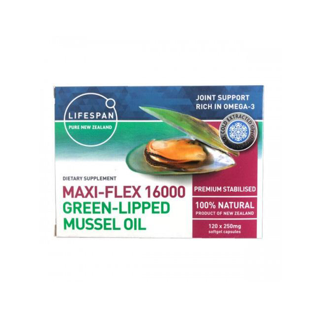 Maxi-flex Green Lipped Mussel Oil 16000mg, 120 Capsules