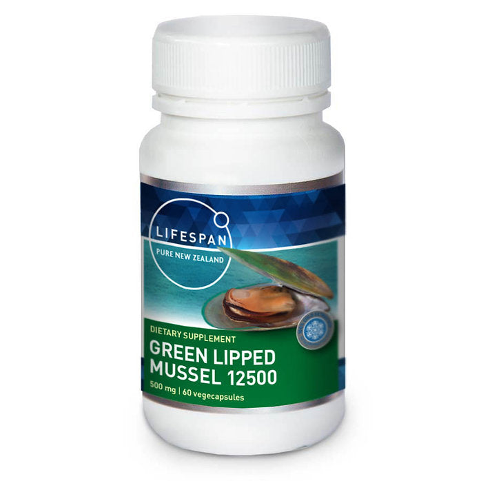 Lifespan Green Lipped Mussel 12500mg, 60 Capsules