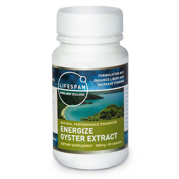 Lifespan Energize Oyster Extract 500mg, 60 Capsules
